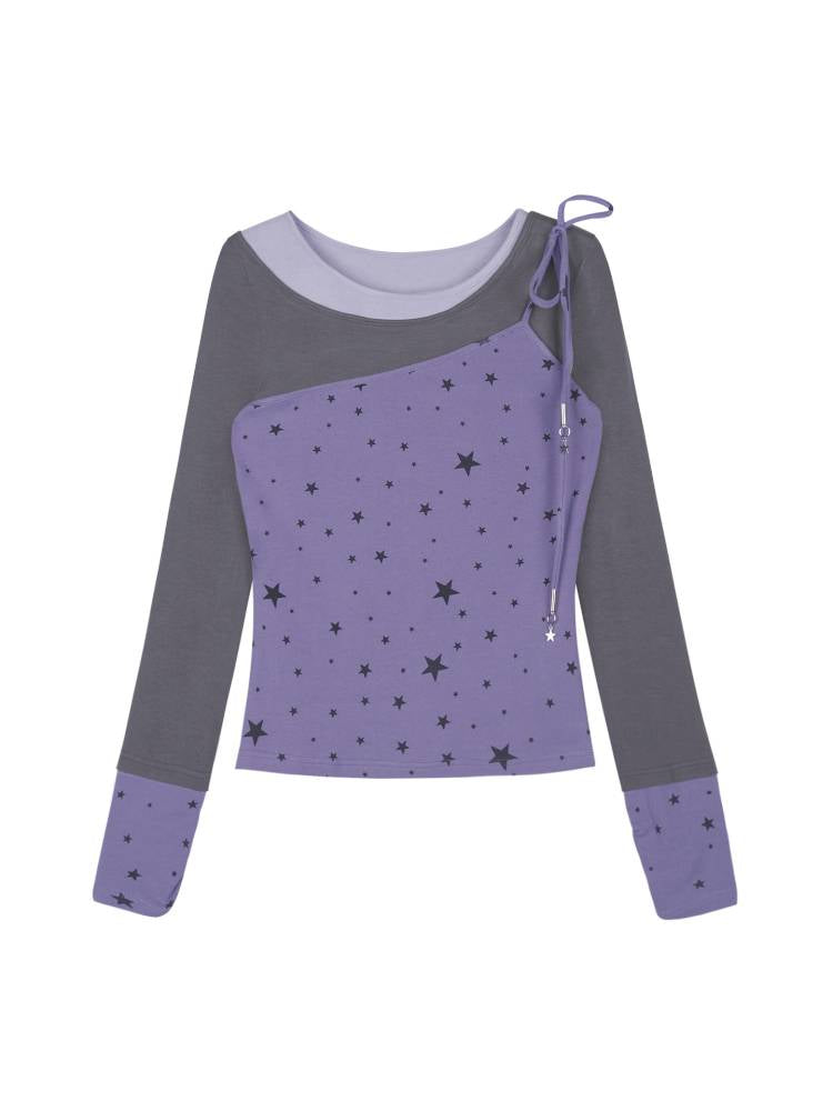 Fake three-piece star top T-shirt【s0000014366】