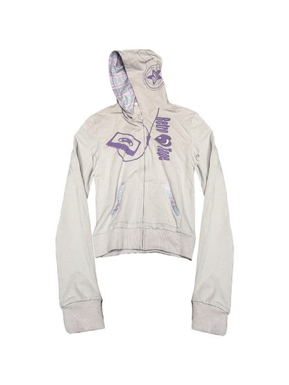 Plaid Patchwork Headphone Print Hoodie【s0000019111】