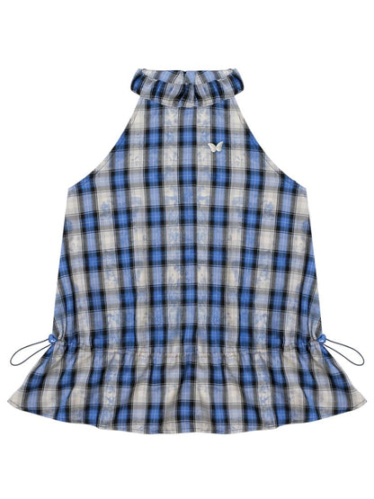 Drawstring Waisted Hanging Neck Vest【s0000013377】