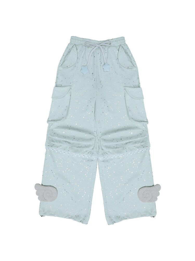 Teal Green Wings Cargo Pants【s0000016549】