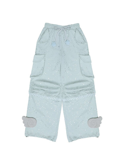 Teal Green Wings Cargo Pants【s0000016549】