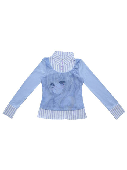 Cartoon-Style Two-Piece Long-Sleeve Shirt【s0000014447】