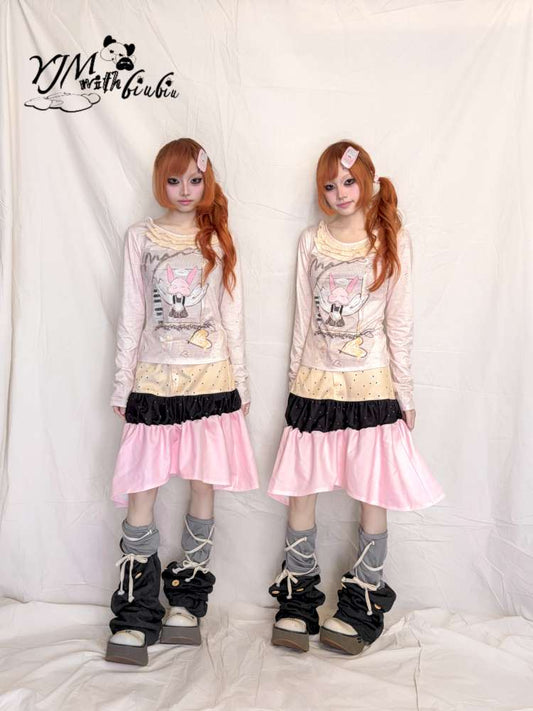Patchwork Irregular Polka Skirt【s0000015393】