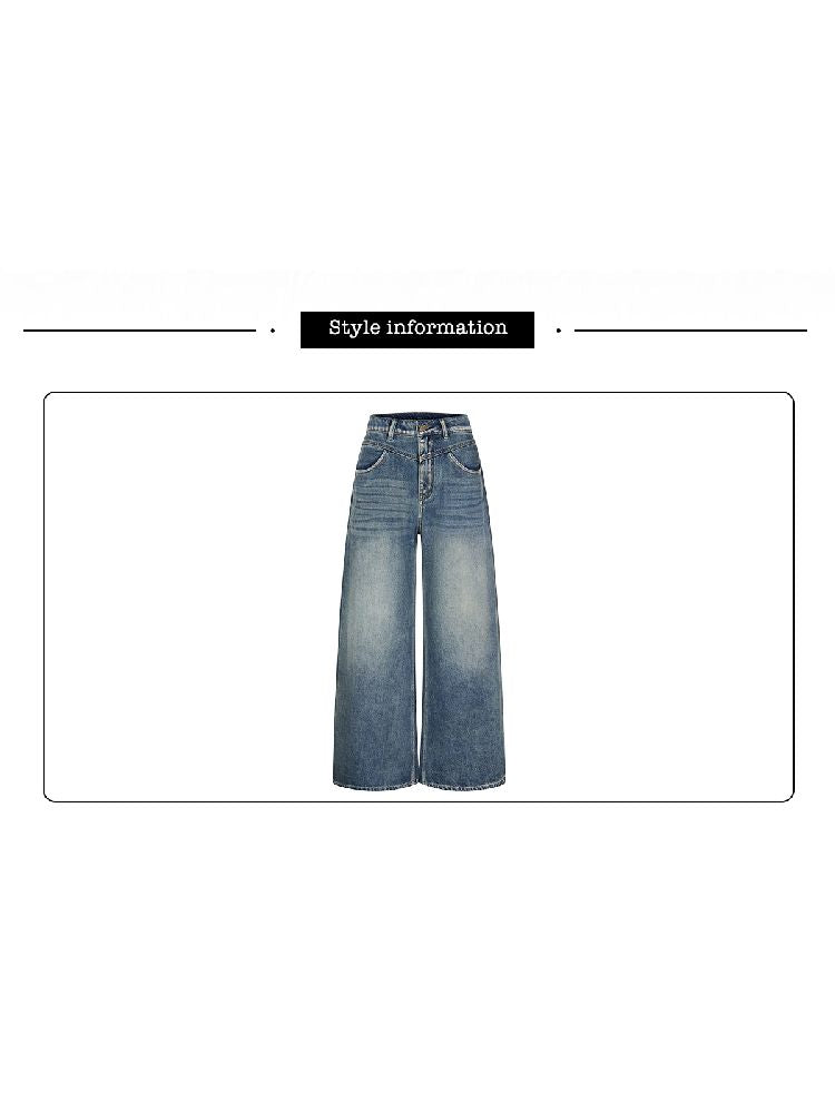 Old silhouette retro high-waisted jeans 【s0000011974】