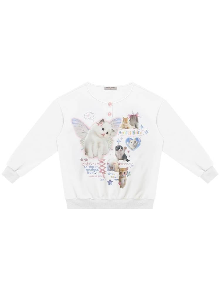 Crew Neck Relaxed-Fit Women's Sweatshirt【s0000014352】