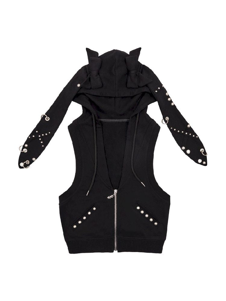 Studded Rabbit Ear Vest Jacket【s0000012182】