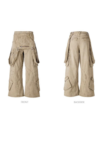 Multi-Pocket Workwear Bib Pants【s0000011364】