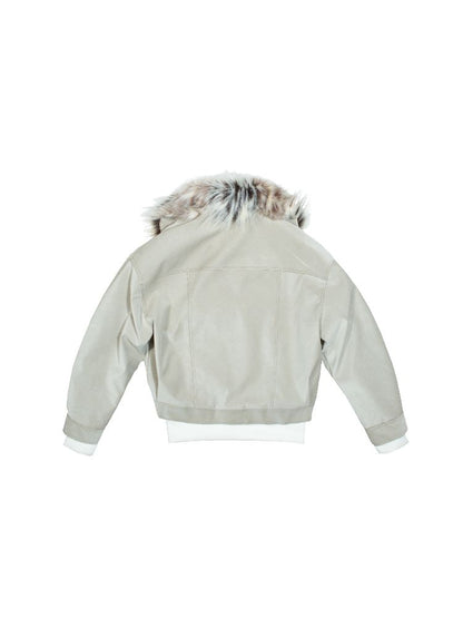 Fake Two Piece Pu Leather Jacket【s0000011252】