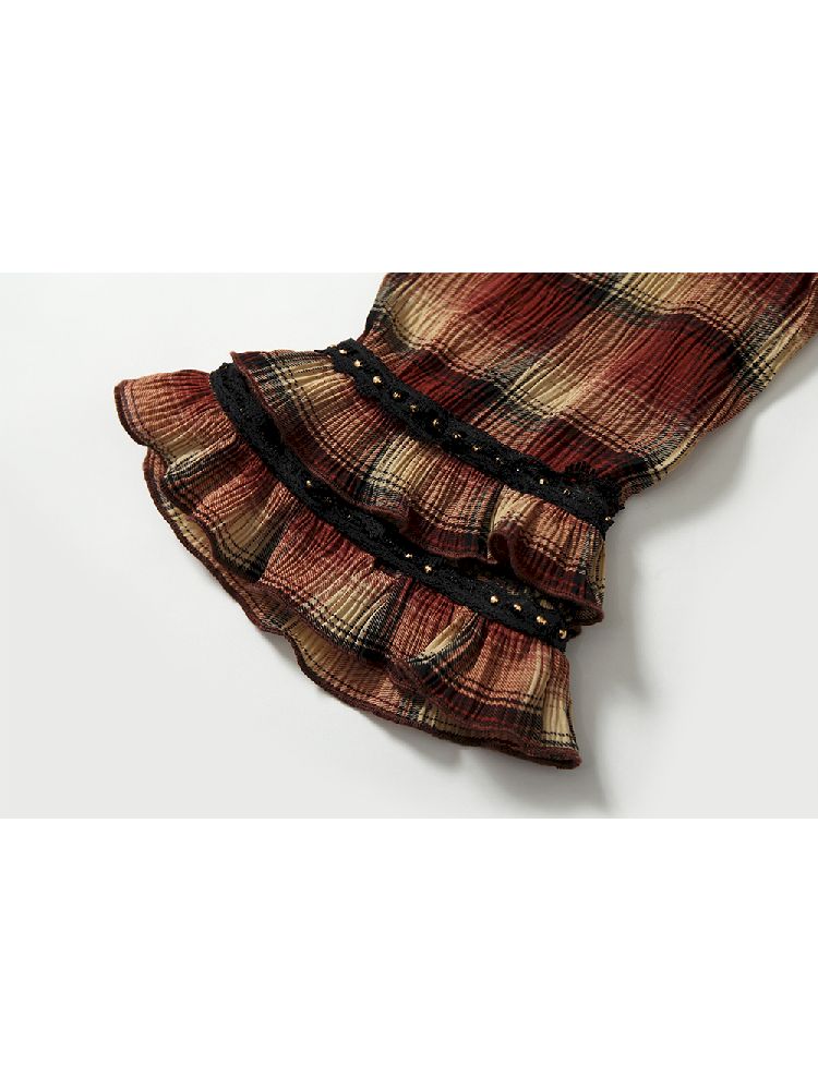 Flare Mid Sleeve Tie Short Blouse【s0000011820】