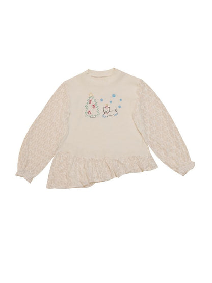 Embroidery Childish White Knit Sweater【s0000011199】