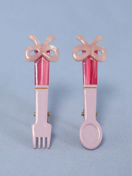 Bow fork spoon cutlery hair clips【s0000008688】