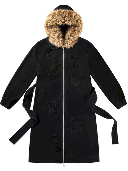 Monogram Embroidered Fur Collar Jacket【s0000014644】