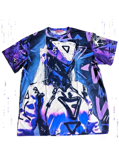 Cyber Mechanical Loose Crew Neck T Shirt【s0000017706】