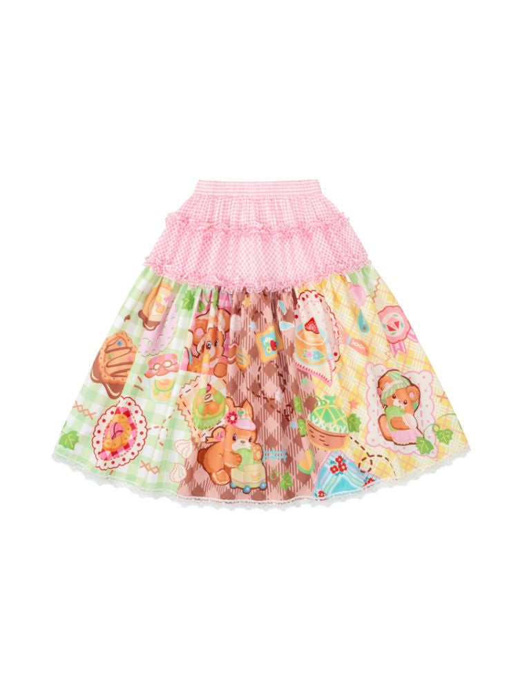 Patchwork Half Skirt【s0000013351】