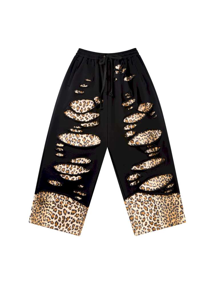 Leopard Print Ripped Double Jumper【s0000014647】