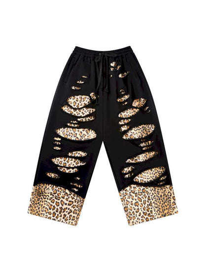 Leopard Print Ripped Double Jumper【s0000014647】