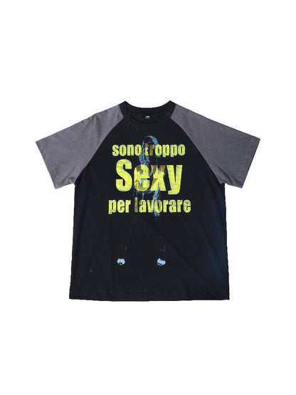 Digital Print Raglan T-Shirt【s0000016179】