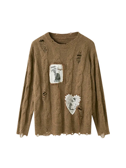 Long Sleeve Oversized Cable-Knit Pullover Sweater【s0000014051】