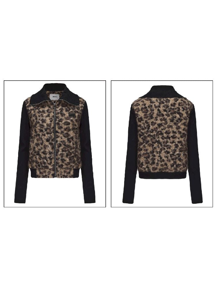 Leopard Print Rolled Cardigan [S0000010939]