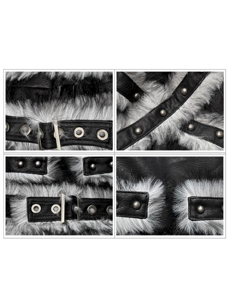 FUR PATCHWORK LEGWARMERS [S0000010506]