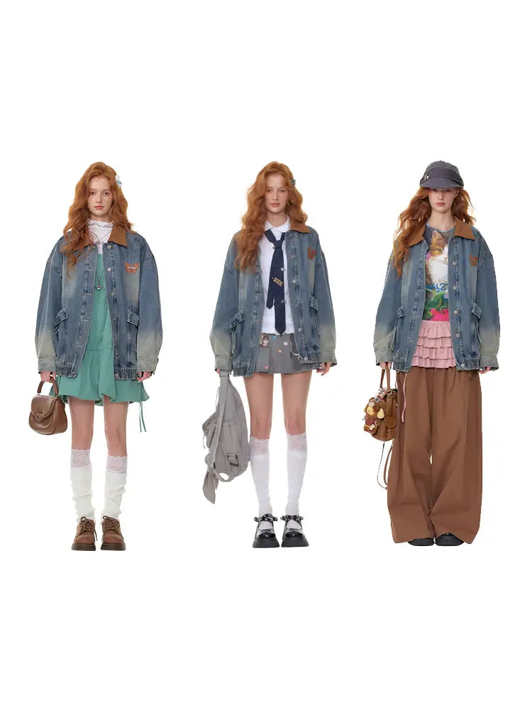 Vintage Relaxed-Fit Denim Jacket【s0000014349】