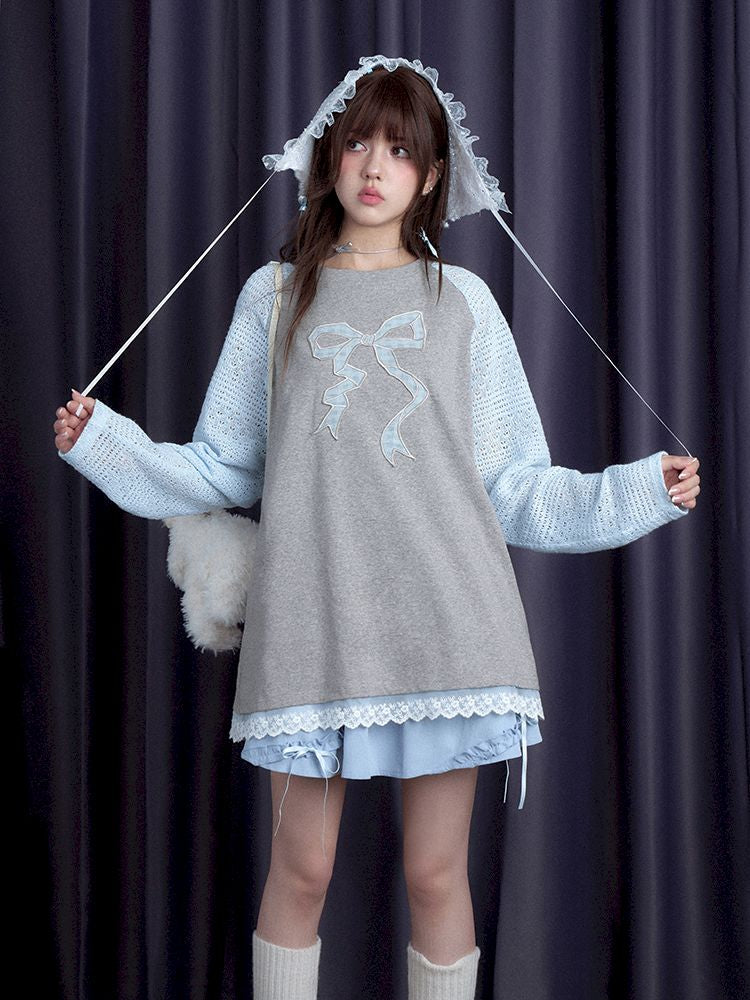 BOW LONG SLEEVE TOP T-SHIRT [S0000010104]