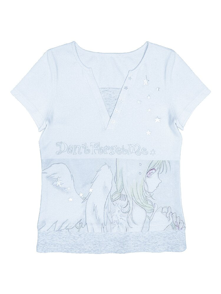 Dreamcore Angel Silver Fake T-Shirt【s0000016544】