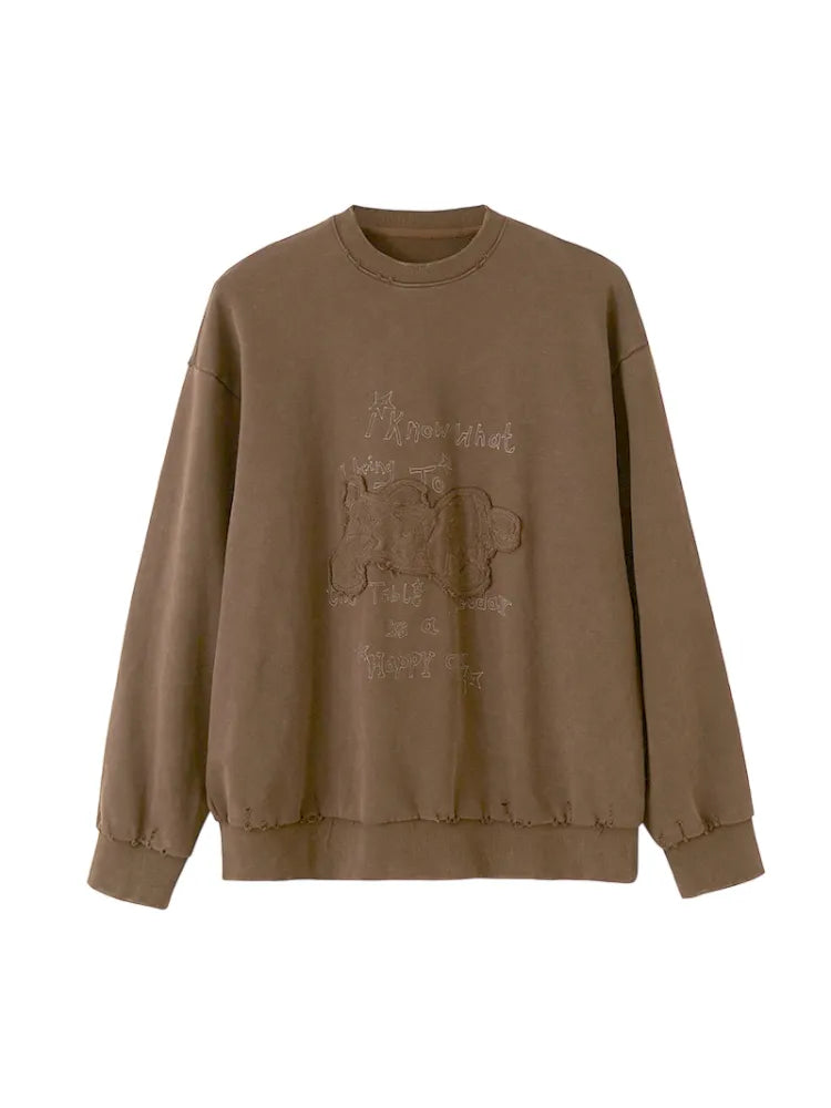 Oversized Long-Sleeve Pullover Sweatshirt【s0000014050】