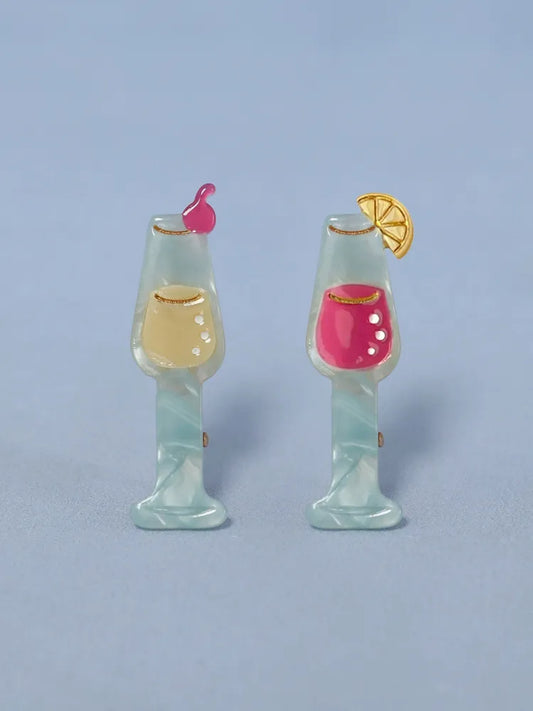 Vacation Wine Glass Set Duckbill Hair Clips【s0000008689】