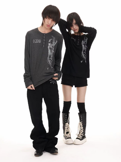 Black Panther Sheer Henry Shirt【s0000018209】