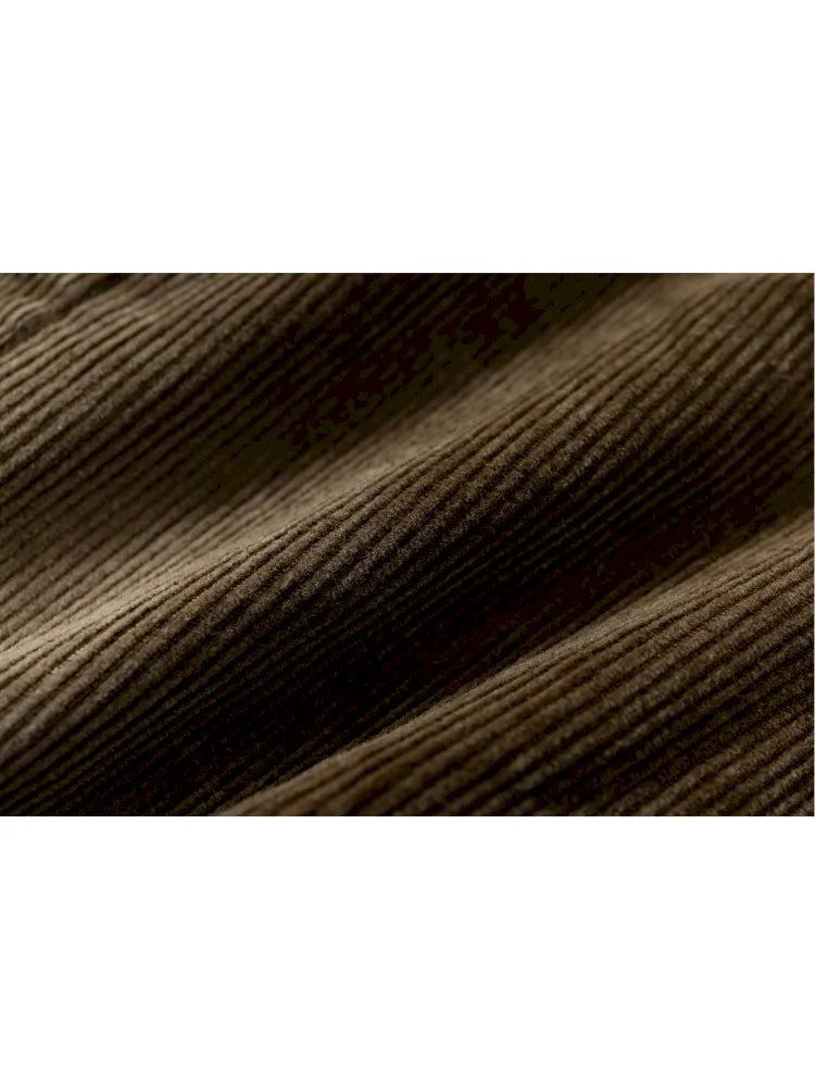 Corduroy Detachable Slim-Fit Hooded Jacket【s0000013952】