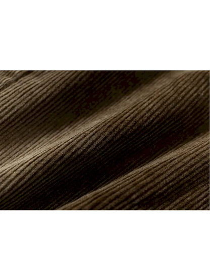 Corduroy Detachable Slim-Fit Hooded Jacket【s0000013952】