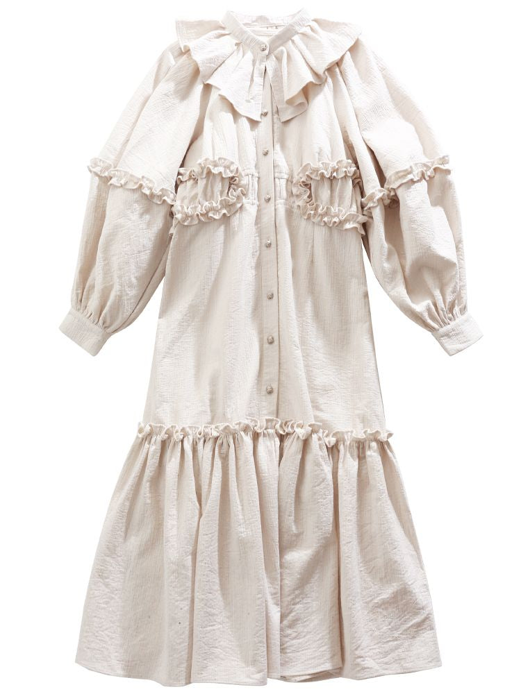 큰 소매 느슨한 밑단 드레스 [S0000011316]