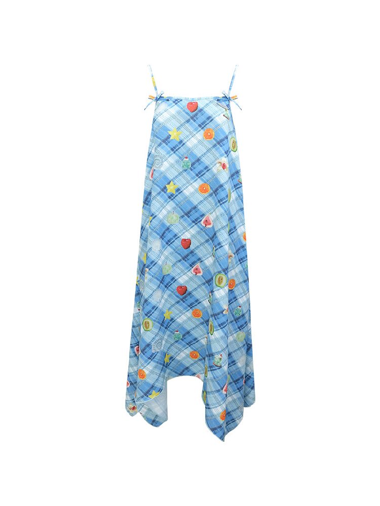 Summer Design Plaid Print Camisole Dress【s0000016843】