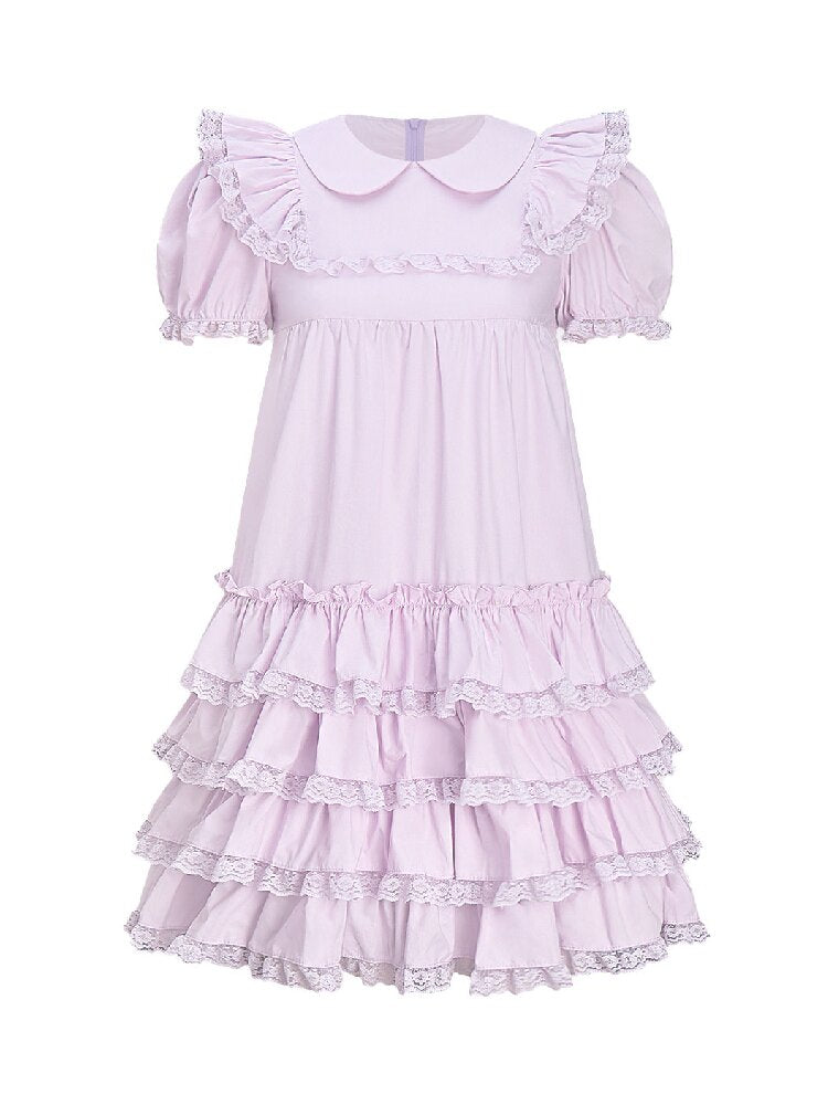 Purple Lace Cascading Cake Dress【s0000016362】