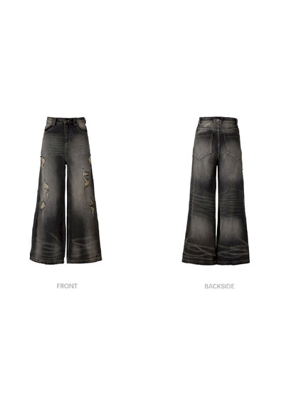 Hole Breaking Wide Leg Jeans【s0000011365】