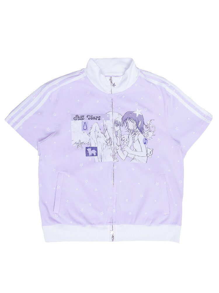 Angel Illustration Purple Cardigan【s0000016543】