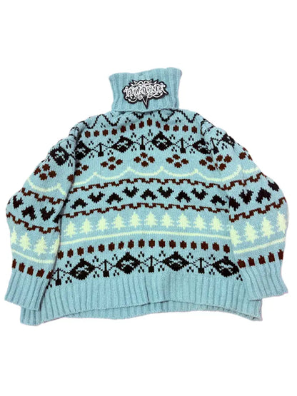 Hand-Knitted Jacquard Sweater【s0000014348】