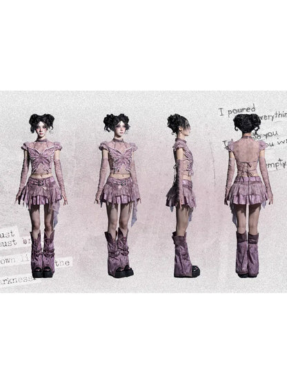 Butterfly Bandeau Mesh Base Jacket Two-Piece Set【s0000014030】