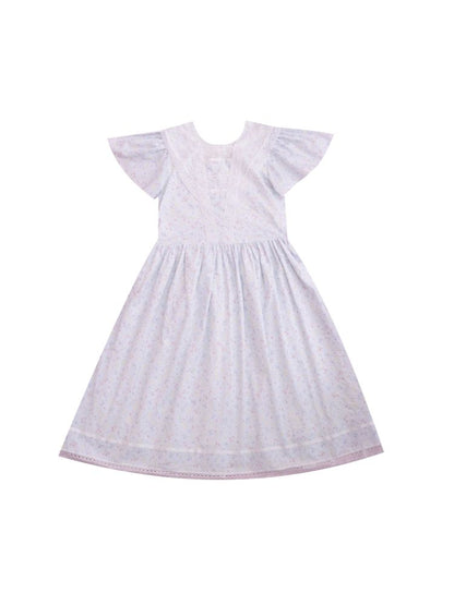 Lace Navy Neck Blue Dress【s0000013495】