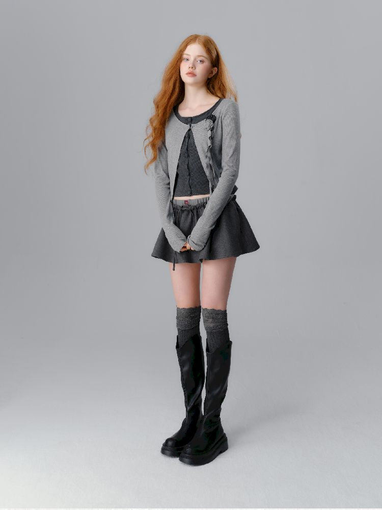 Round neck wool knit cardigan【s0000012139】