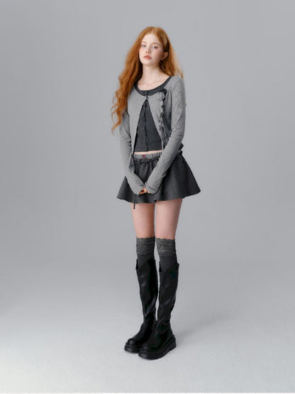 Round neck wool knit cardigan【s0000012139】