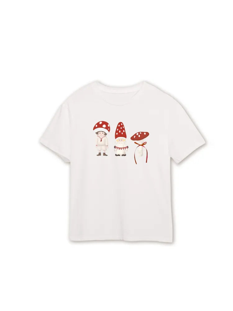 Bow Tie Versatile White Short-Sleeve T-Shirt【s0000013931】