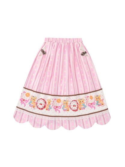 Floral Print Elastic Waist Skirt【s0000014161】