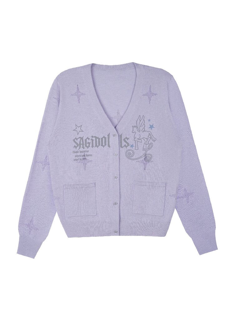 Galaxy Light Purple Star Cardigan【s0000015755】