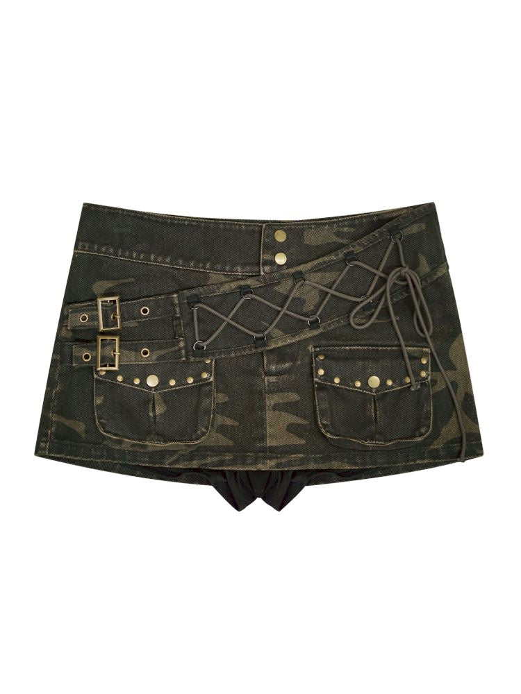 Camouflage Low-Waist Short Skirt 【s0000012803】