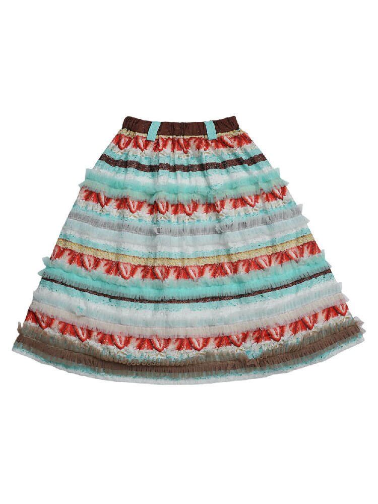 Cake Print Lace Midi Skirt【s0000017763】