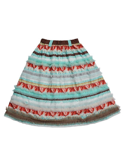 Cake Print Lace Midi Skirt【s0000017763】