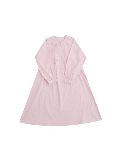 Round Neck Embroidered Pink Lace Dress【s0000013494】