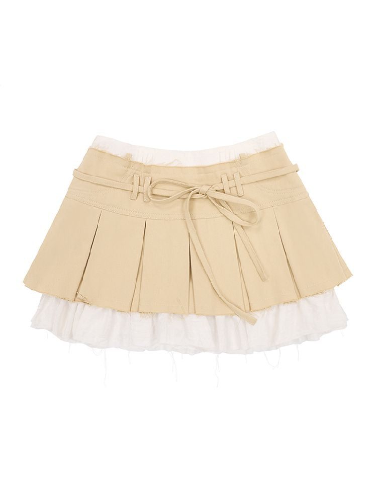 Raw-edge Pleated Skirt【s0000012178】